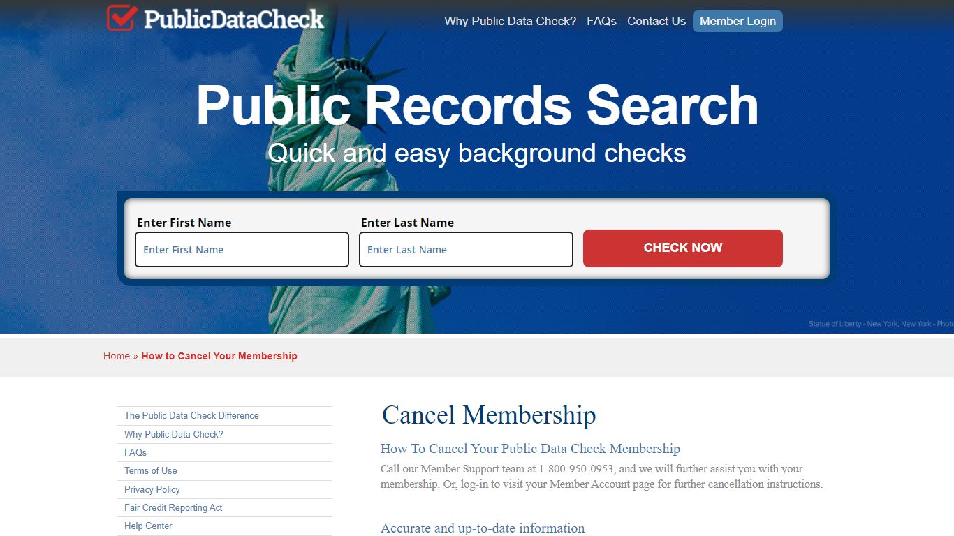 How to Cancel Your Membership | Public Data Check